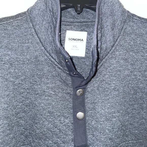 Men Big And Tall Sonoma Supersoft Sweater Fleece Dark Gray SZ 2X - Picture 2 of 6